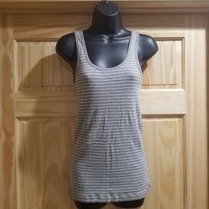 Victoria's Secret Gray and White Striped Tank M